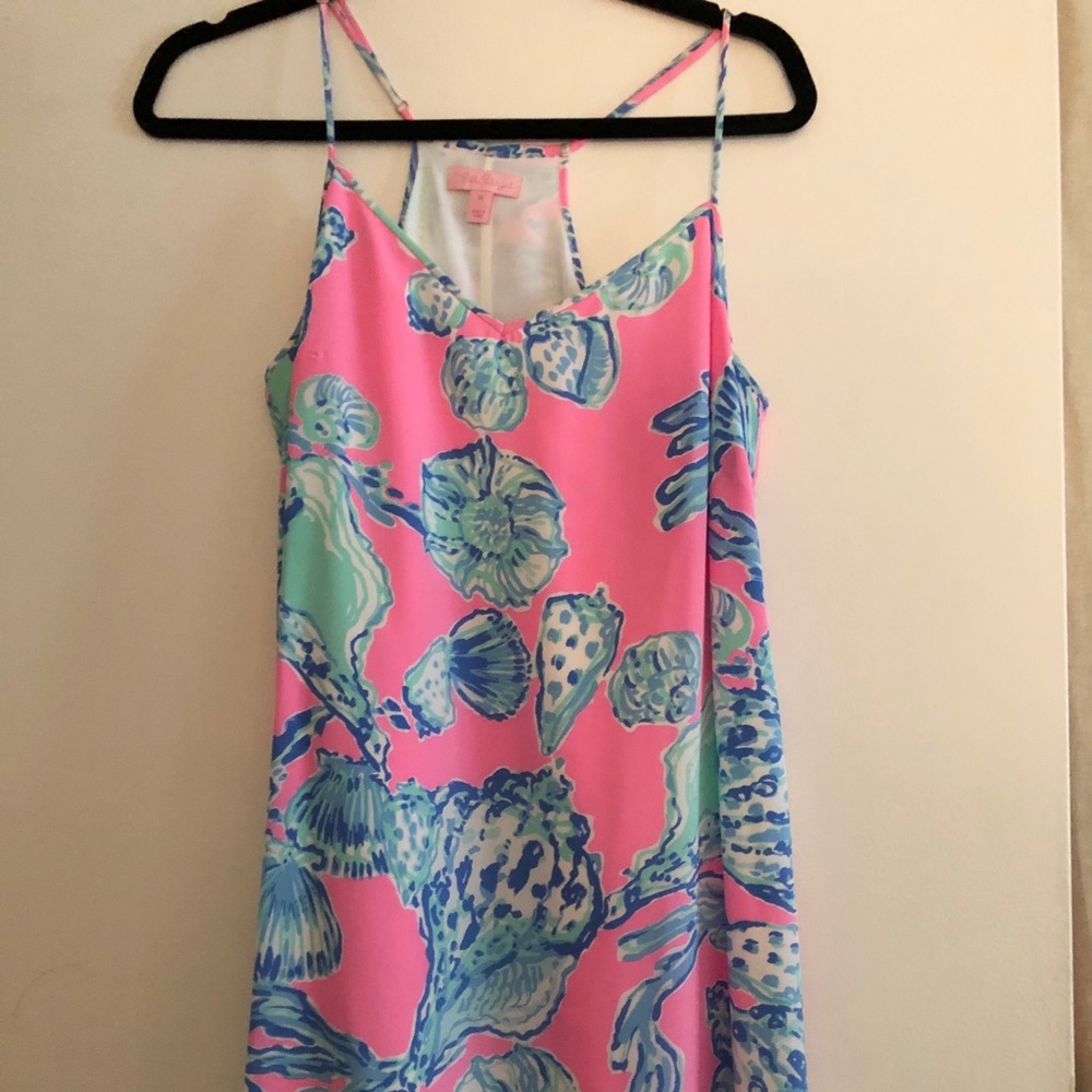 Lilly Pulitzer silk dress. Conch shell print